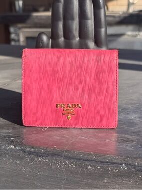 Prada Pink Leather compact Wallet